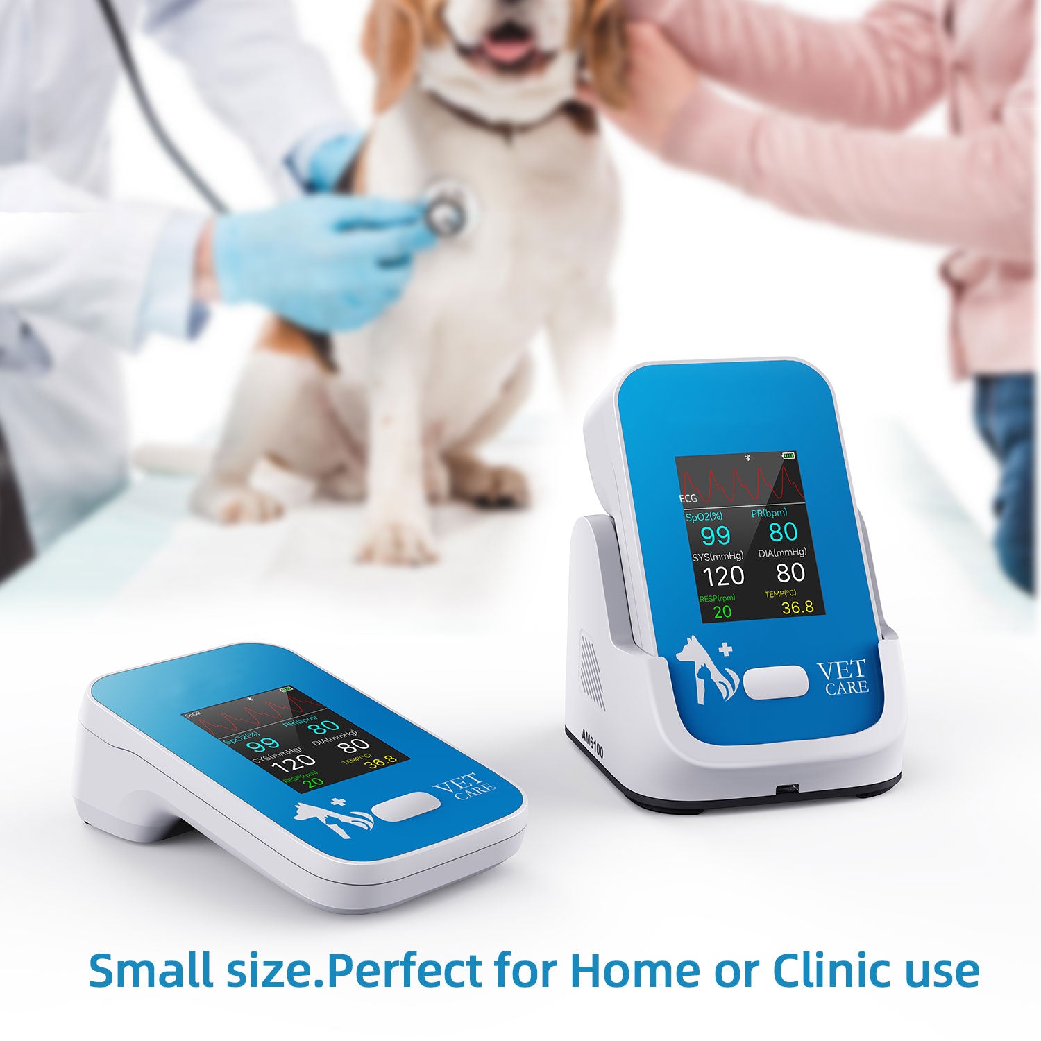 Digital Veterinary Monitor for Dog Cat Pets, Electronic Rechargeable Animal Vital Signs Monitoring Equipment, Blood Pressure and Pulse Oximeter Monitor for Family Hospital Use