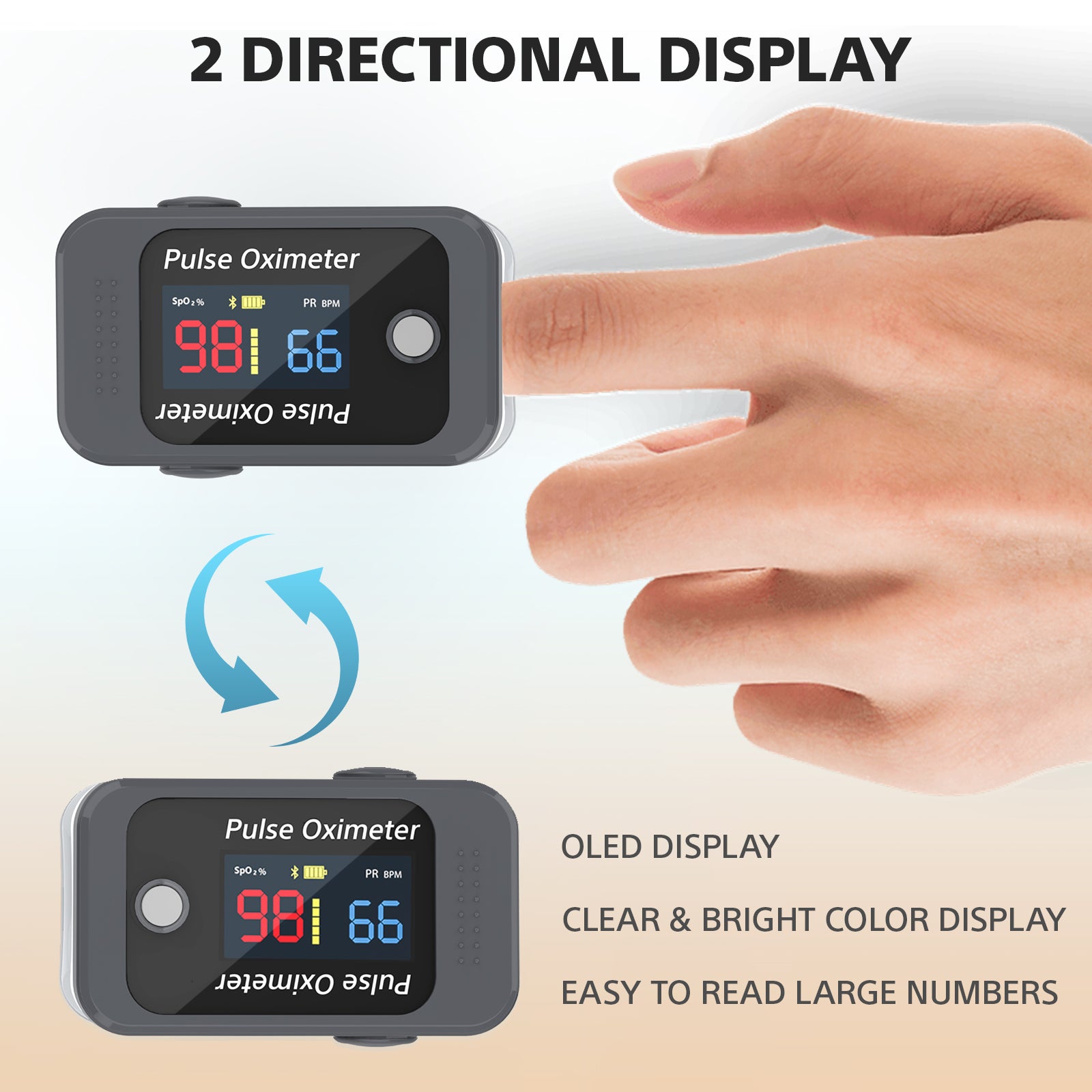 BERRY Home Care Rapid Reading Bluetooth Finger Pulse Oximeter